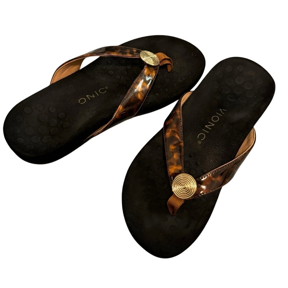Vionic Hilda Tortoise Shell Flip Flop Sandals 6 - image 6